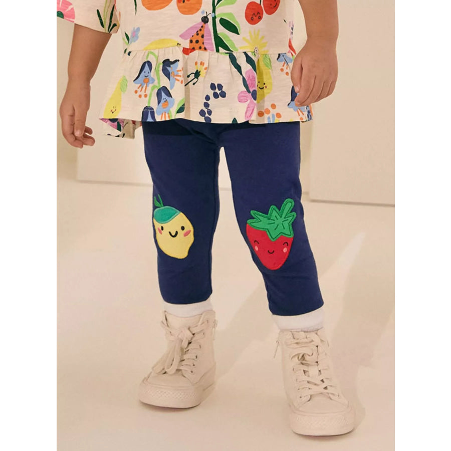Children’s Fruit Applique Knit Leggings Dark Navy / 2T Apparel and Accessories