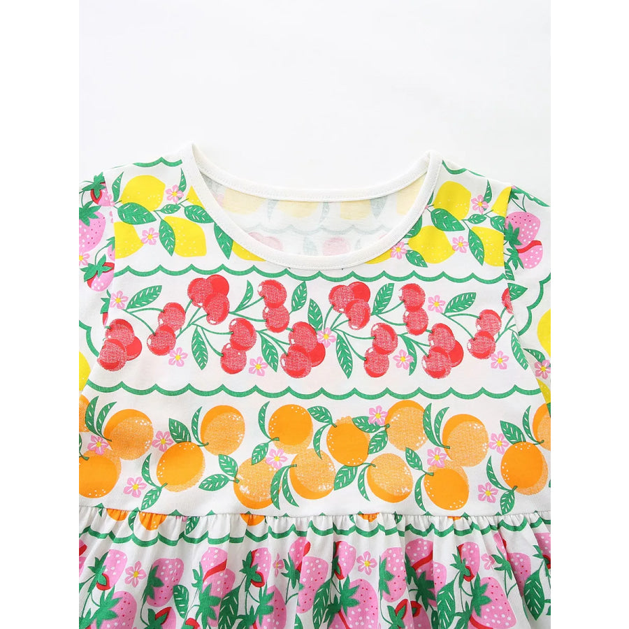 Children’s Fruit Print Tiered Dress Apparel and Accessories