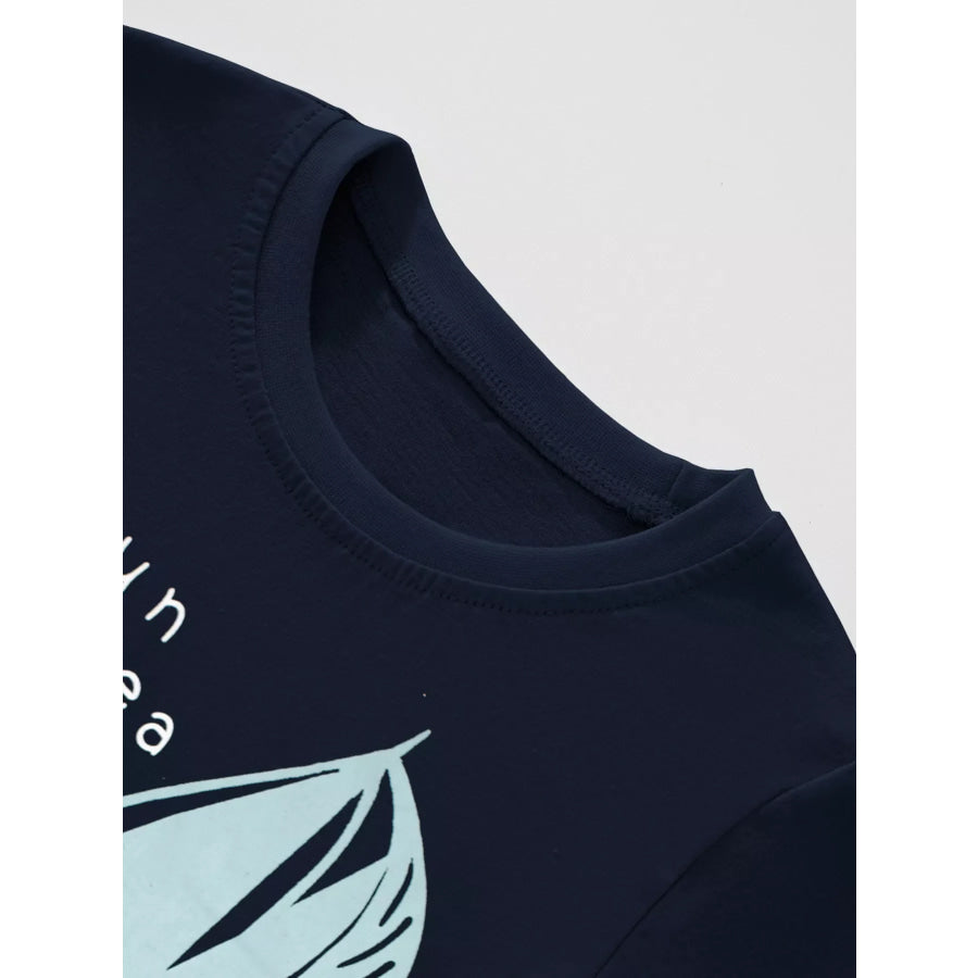Children’s Fun at Sea Graphic Long Sleeve T-Shirt Black / 3Y Apparel and Accessories