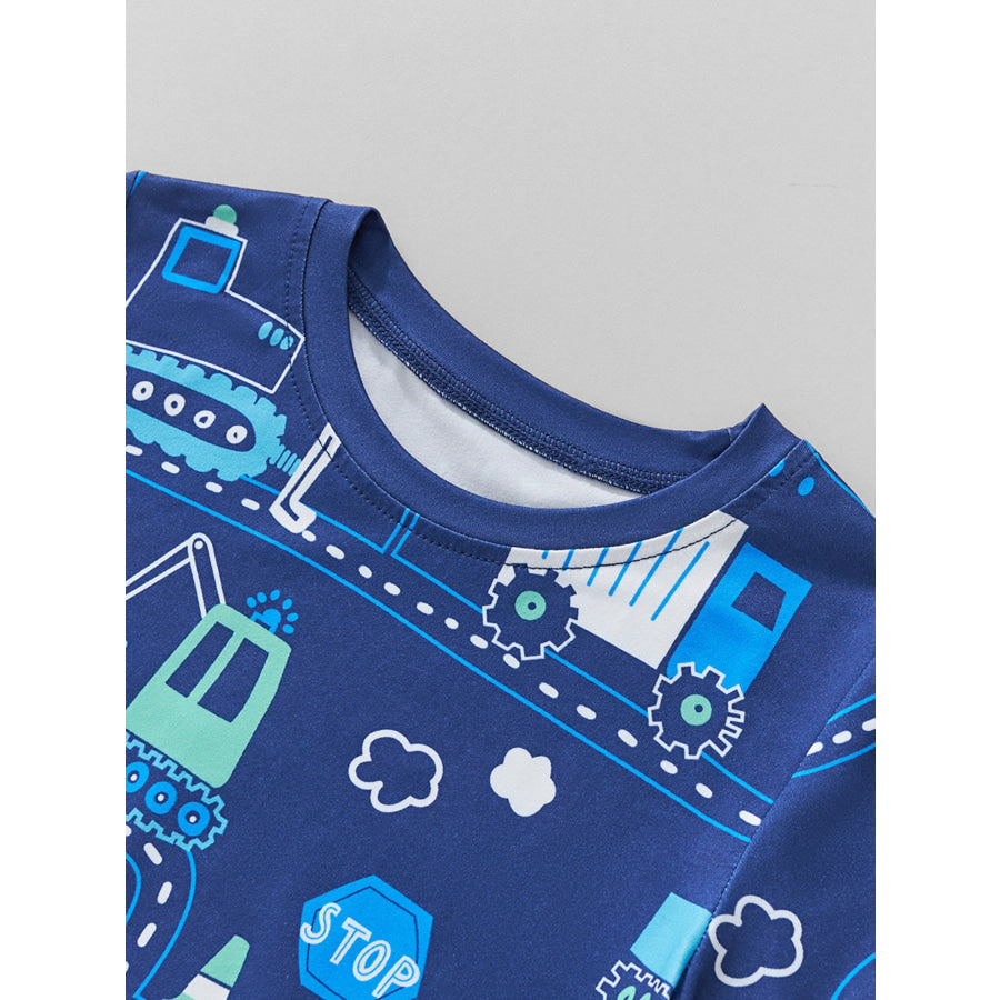 Children’s Fun Road Construction Print Short Sleeve Tee Apparel and Accessories