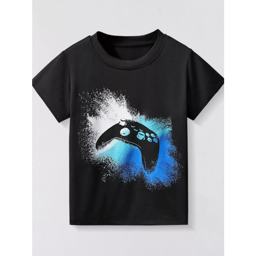 Children’s Game Controller Graphic T-Shirt Black / 2-3Y Apparel and Accessories