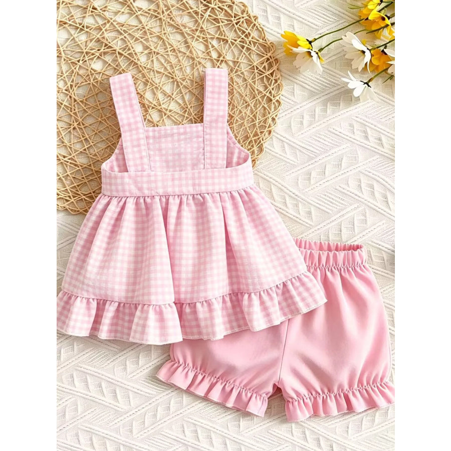 Children’s Game Day Football Gingham Top and Shorts Set Apparel and Accessories
