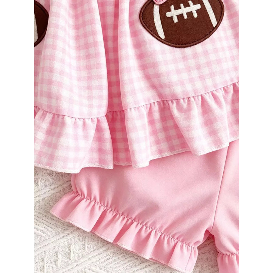 Children’s Game Day Football Gingham Top and Shorts Set Apparel and Accessories