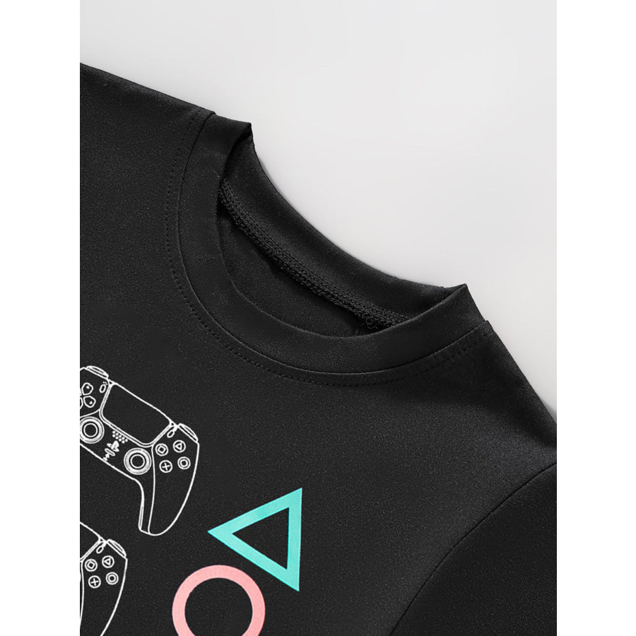 Children’s Gaming Controller Graphic Round Neck T-Shirt Apparel and Accessories