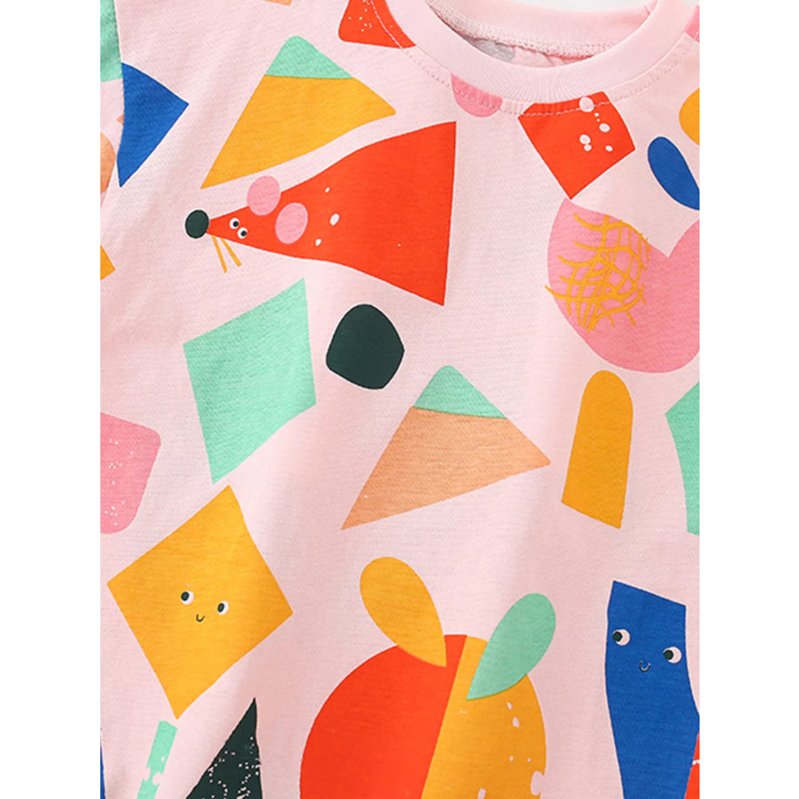 Children’s Geometric Print Short Sleeve T-Shirt Apparel and Accessories