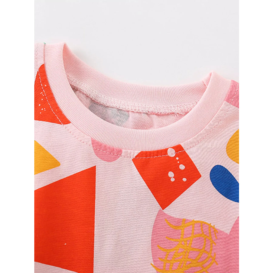 Children’s Geometric Print Short Sleeve T-Shirt Apparel and Accessories