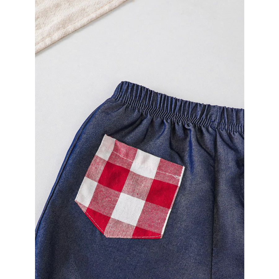 Children’s Gingham Bowknot Ruffle Trim Top and Shorts Set Apparel and Accessories