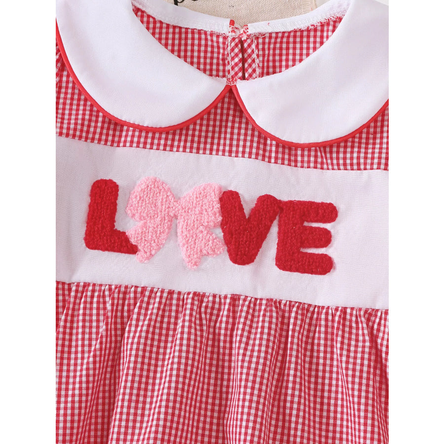 Children’s Gingham ’LOVE’ Top and Shorts Set Apparel and Accessories
