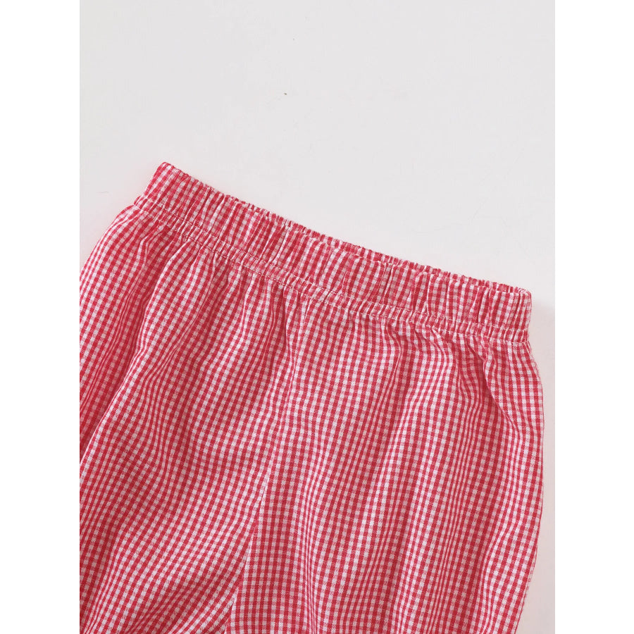 Children’s Gingham ’LOVE’ Top and Shorts Set Apparel and Accessories