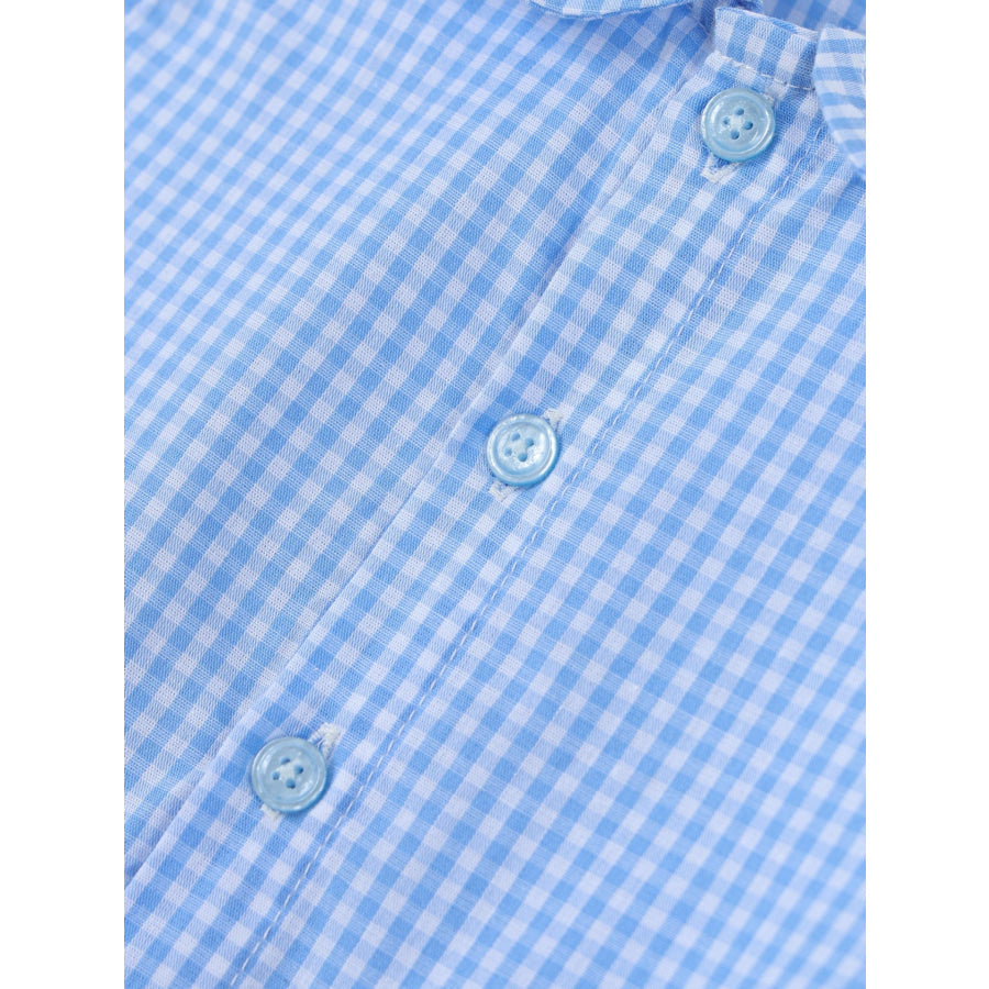 Children’s Gingham Peter Pan Collar Button-Front Dress Apparel and Accessories