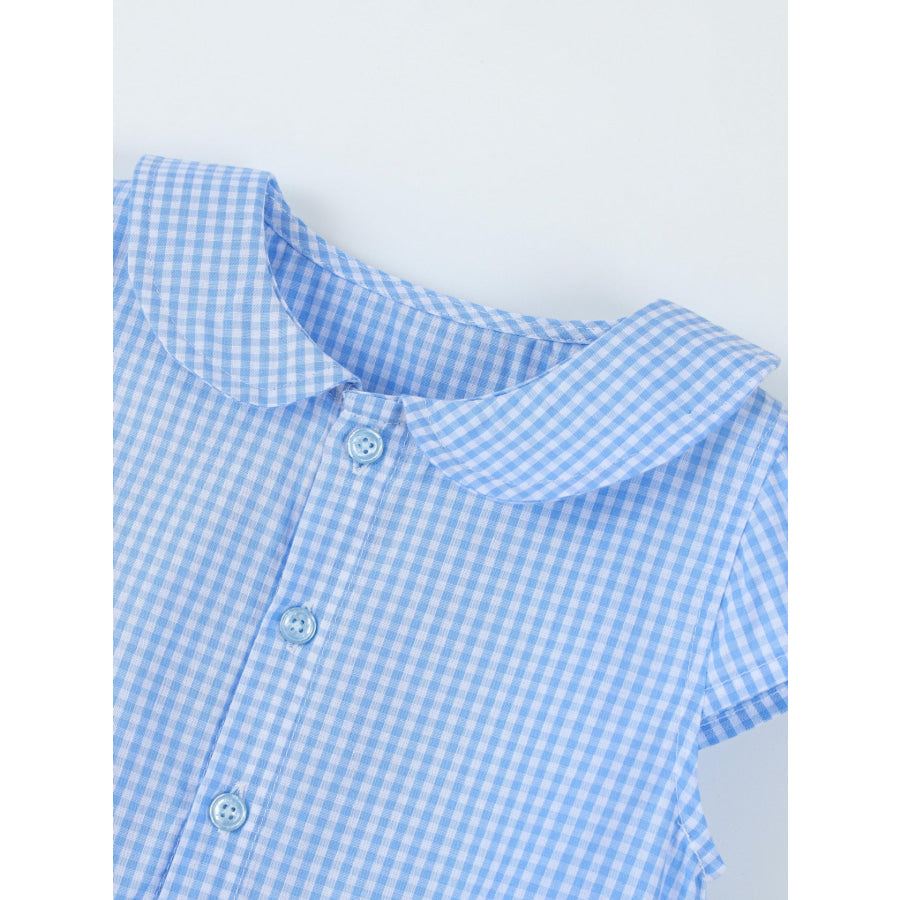 Children’s Gingham Peter Pan Collar Button-Front Dress Apparel and Accessories