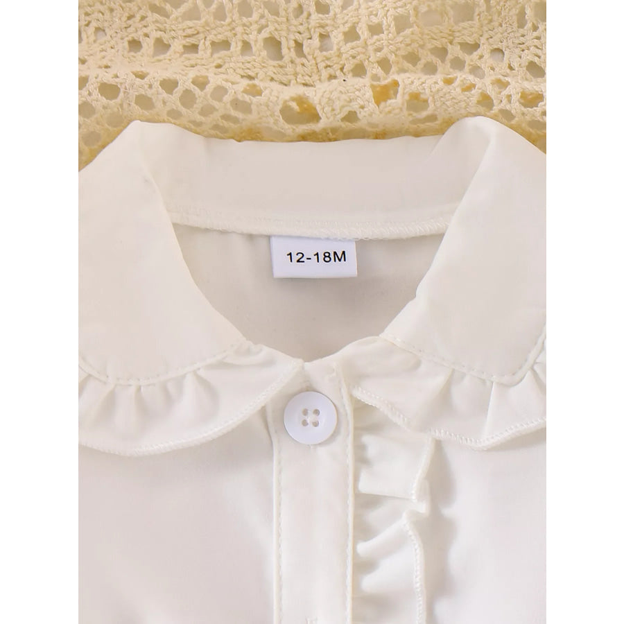 Children’s Gingham Ruffle Collar Sleeveless Shirt Apparel and Accessories