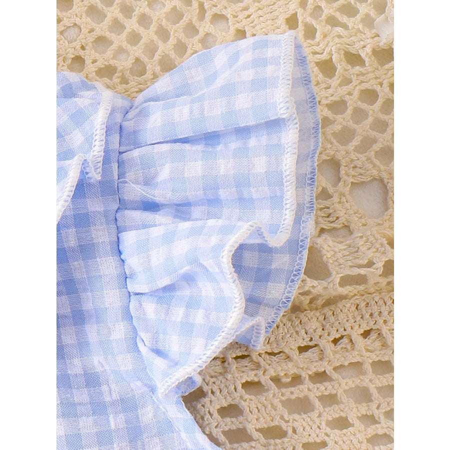 Children’s Gingham Ruffle Collar Sleeveless Shirt Apparel and Accessories