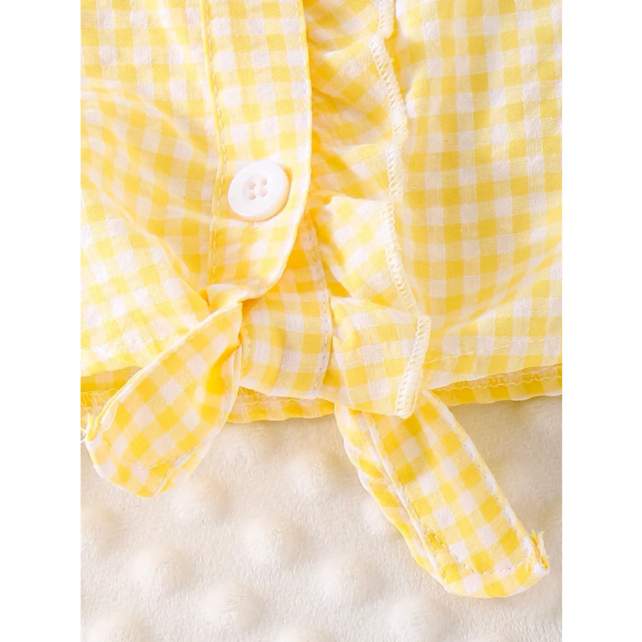 Children’s Gingham Ruffle Collar Sleeveless Shirt Apparel and Accessories