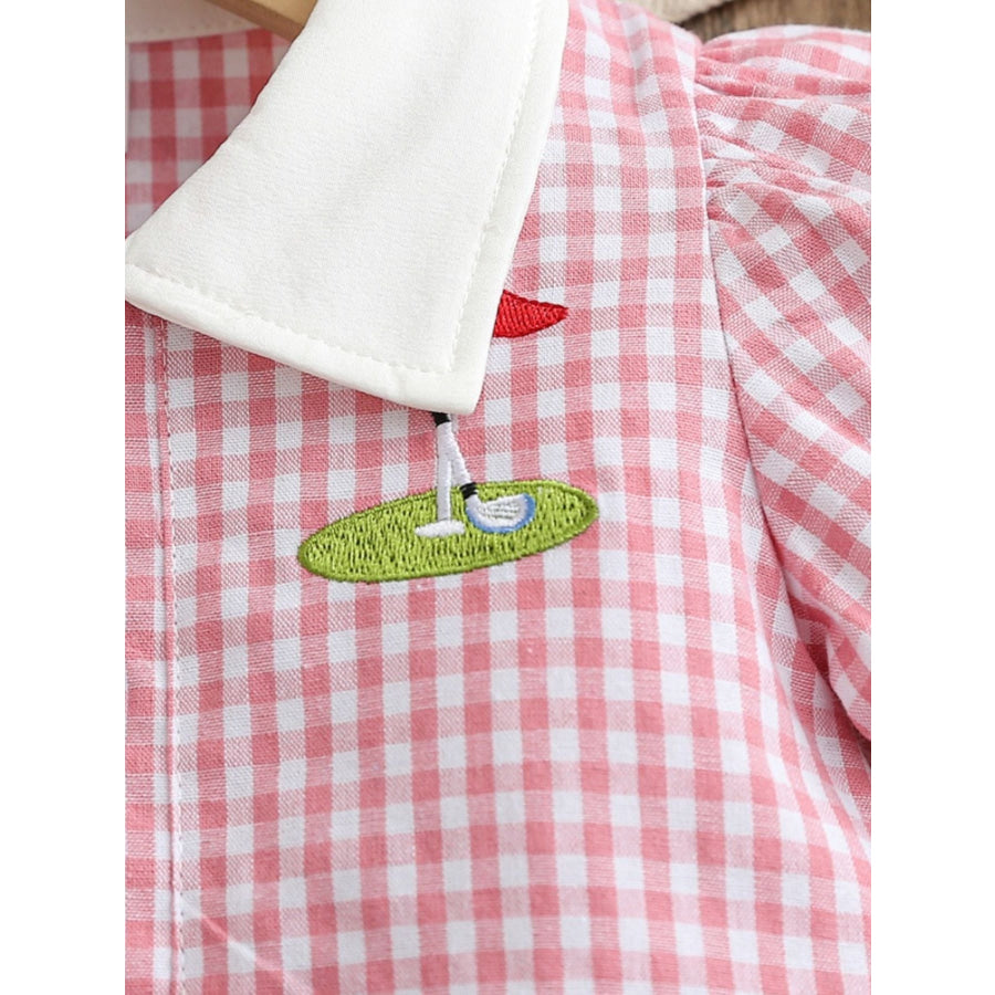 Children’s Gingham Ruffle Hem Polo Dress Apparel and Accessories
