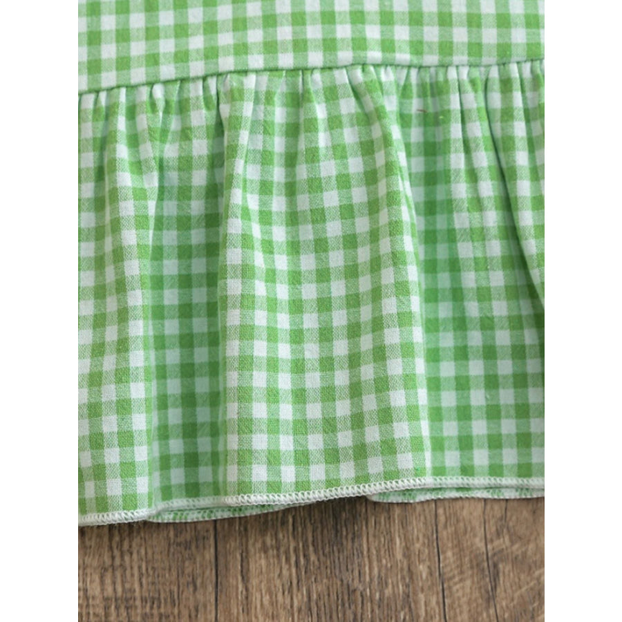 Children’s Gingham Ruffle Hem Polo Dress Apparel and Accessories