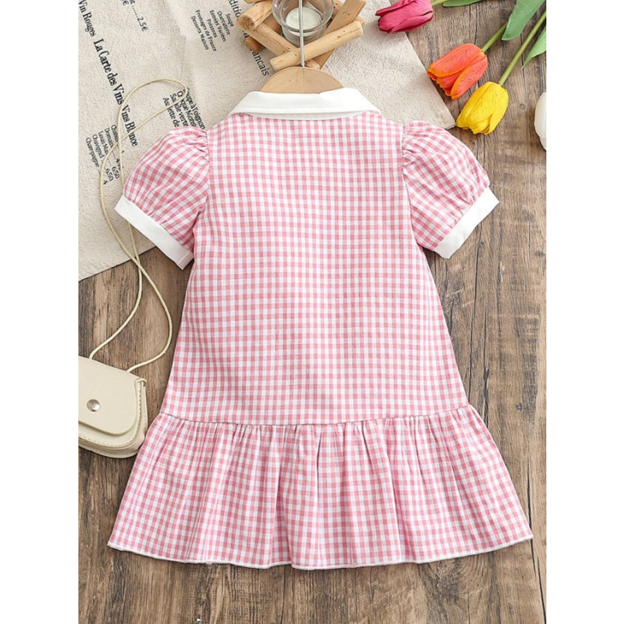 Children’s Gingham Ruffle Hem Polo Dress Apparel and Accessories