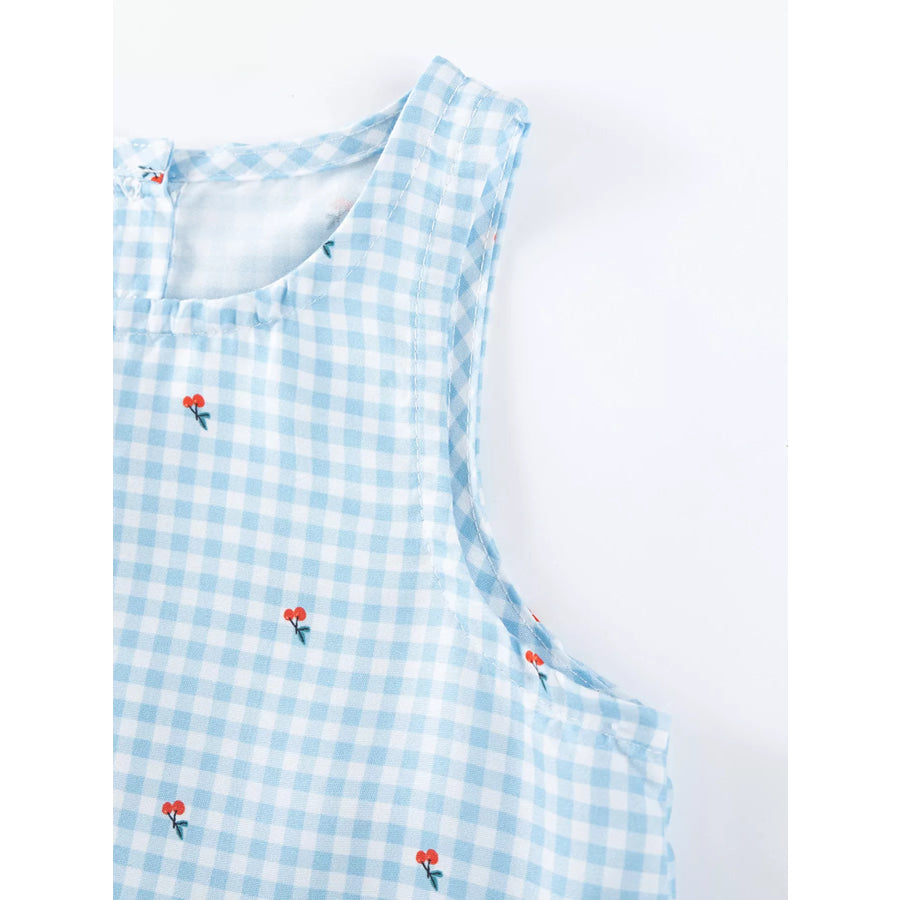 Children’s Gingham Ruffle Sleeveless Dress Apparel and Accessories
