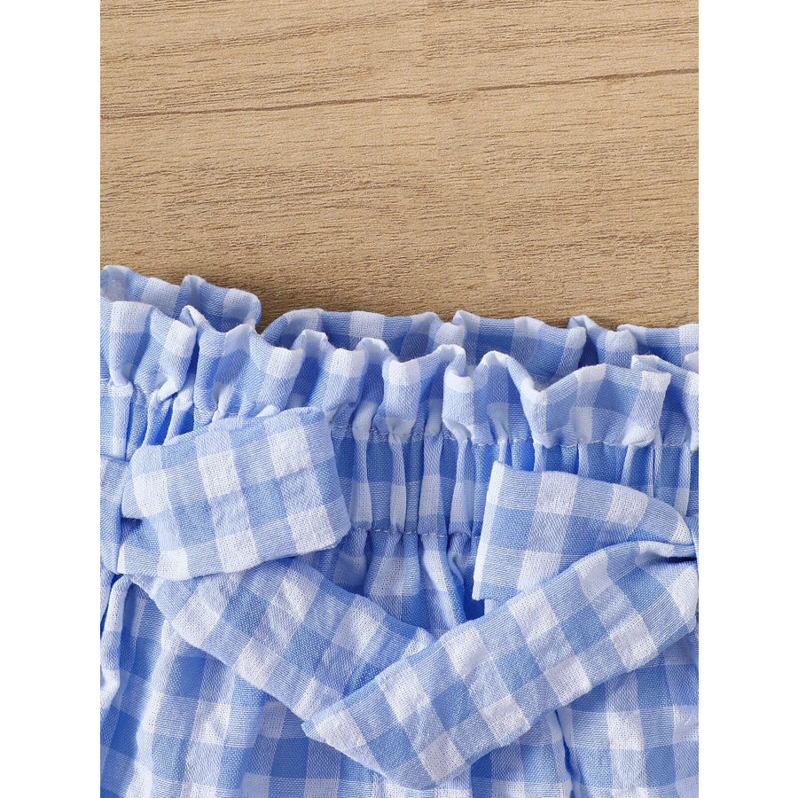 Children’s Gingham Ruffle Trim Cami Top & Shorts Set Apparel and Accessories