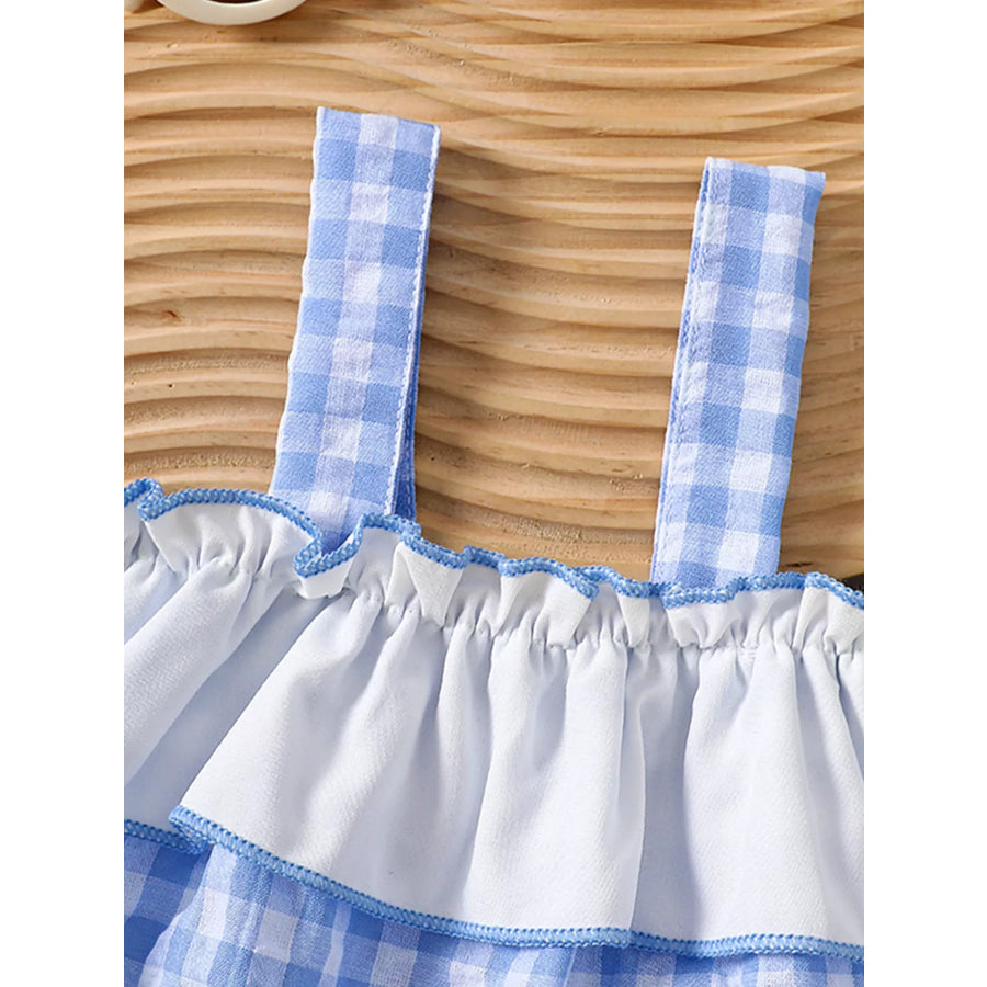 Children’s Gingham Ruffle Trim Cami Top & Shorts Set Apparel and Accessories
