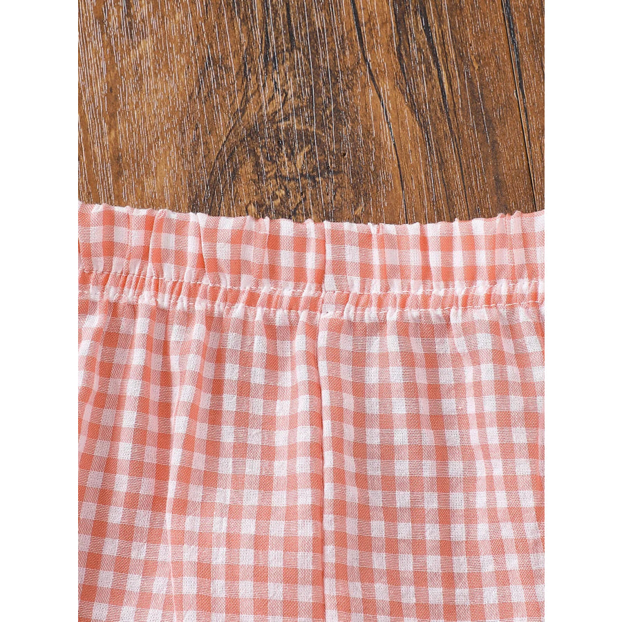 Children’s Gingham Ruffle Trim Sleeveless Top & Pants Set Apparel and Accessories
