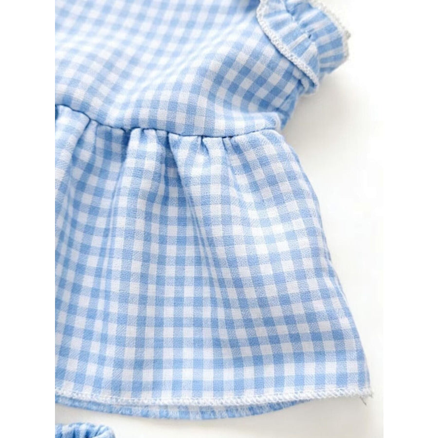 Children’s Gingham Ruffle Trim Tank Top & Shorts Set Apparel and Accessories