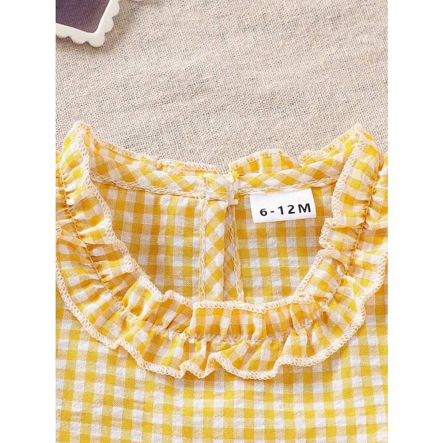 Children’s Gingham Ruffle Trim Tank Top & Shorts Set Apparel and Accessories