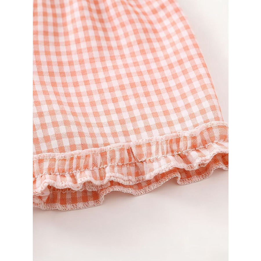Children’s Gingham Ruffle Trim Tank Top & Shorts Set Apparel and Accessories