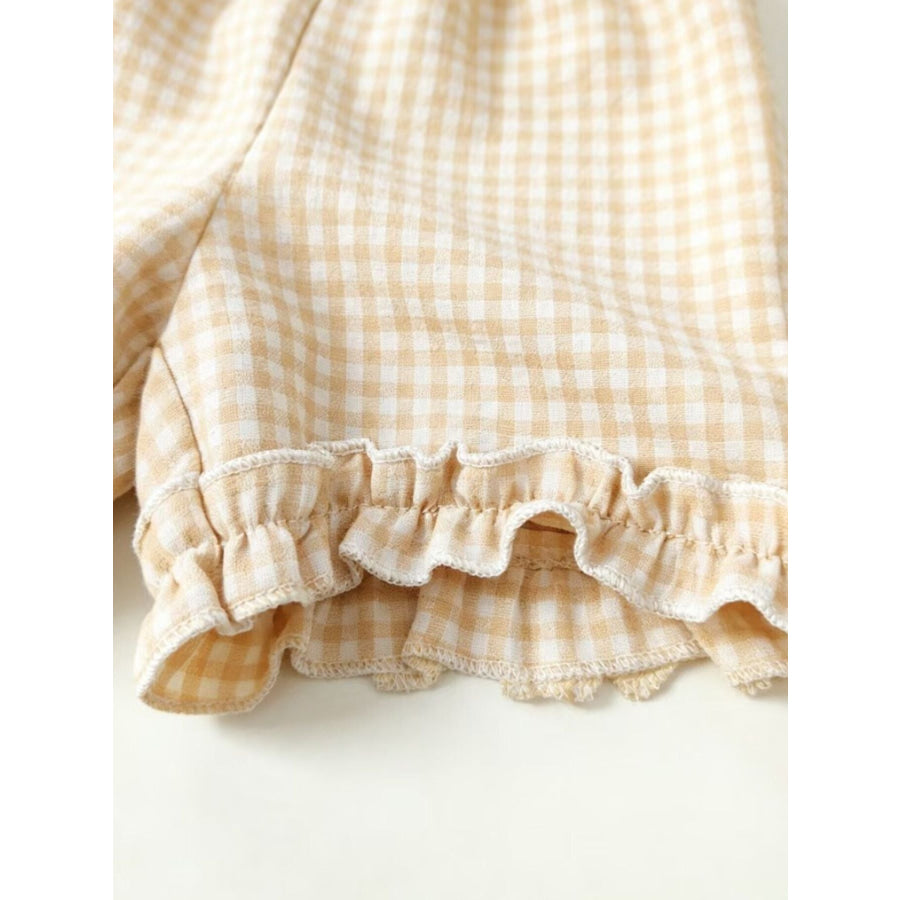 Children’s Gingham Ruffle Trim Tank Top & Shorts Set Apparel and Accessories