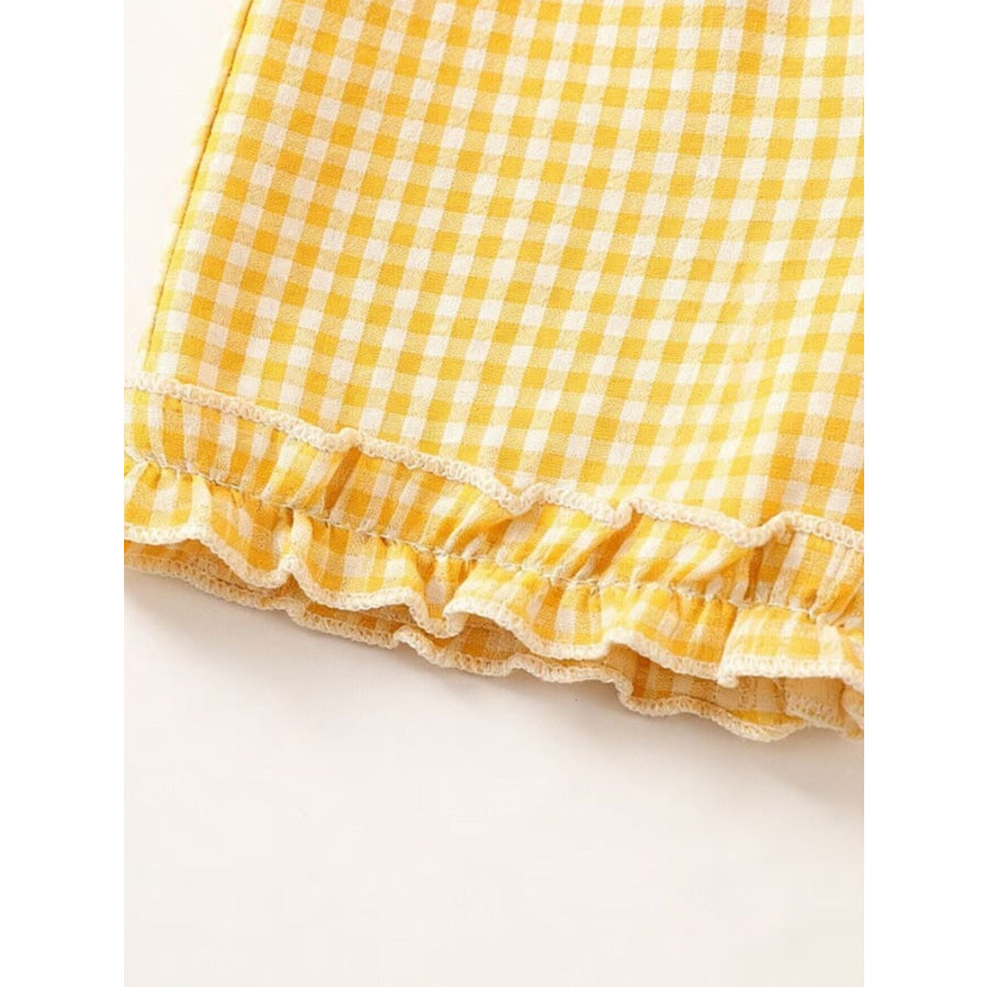 Children’s Gingham Ruffle Trim Tank Top & Shorts Set Apparel and Accessories