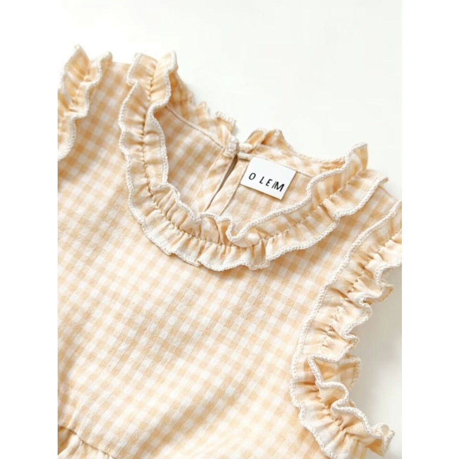 Children’s Gingham Ruffle Trim Tank Top & Shorts Set Apparel and Accessories