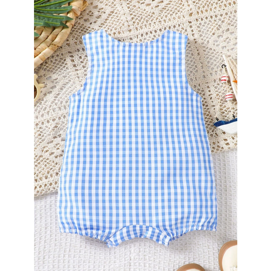 Children’s Gingham Sailboat Sleeveless One-Piece Apparel and Accessories