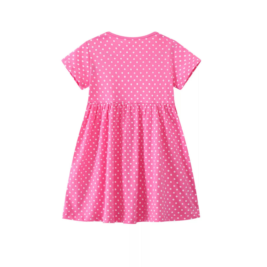 Children’s Giraffe Applique Polka Dot Casual Dress Apparel and Accessories