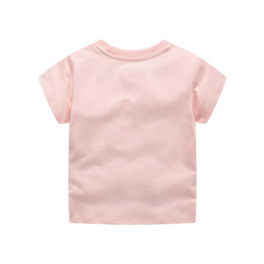 Children’s Giraffe Applique Short Sleeve T-Shirt Apparel and Accessories