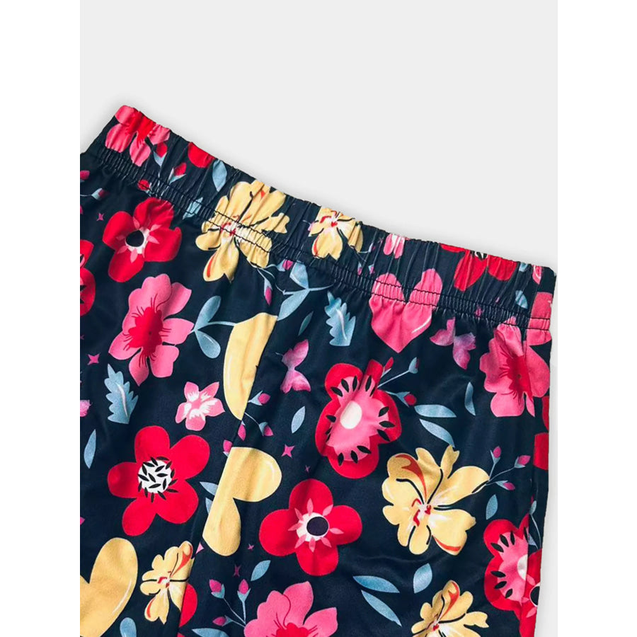 Children’s Giraffe Floral Print Tee and Shorts Set Apparel and Accessories