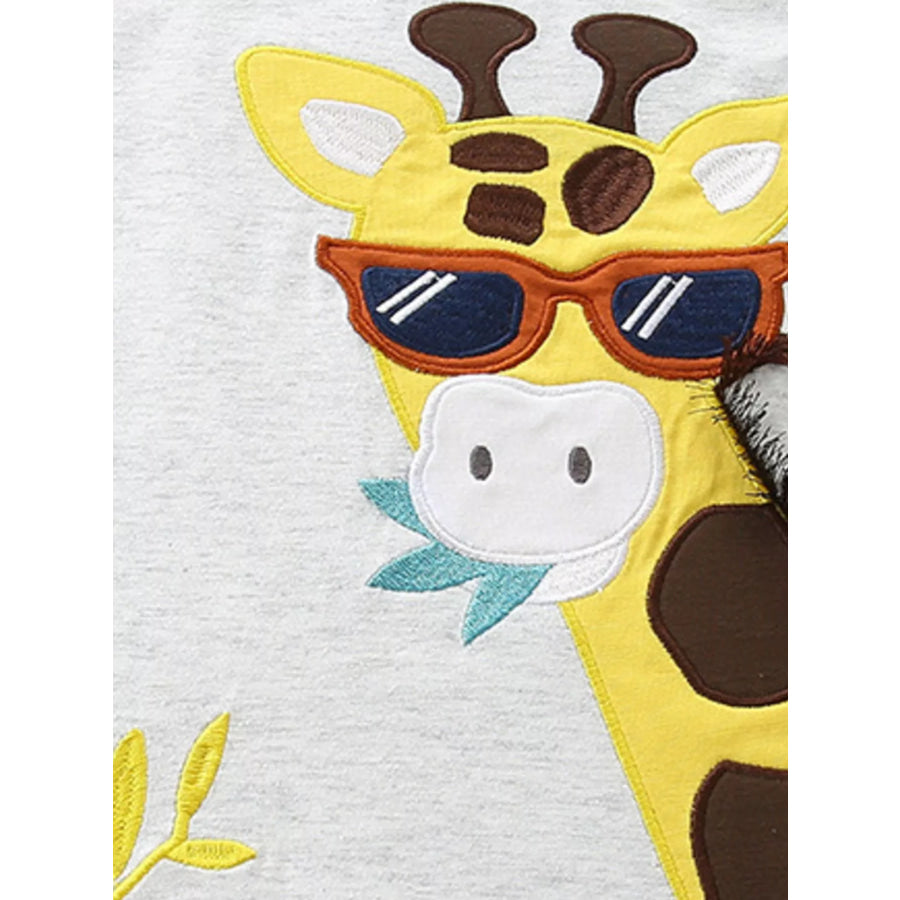 Children’s Giraffe Graphic Tee and Shorts Set Apparel and Accessories