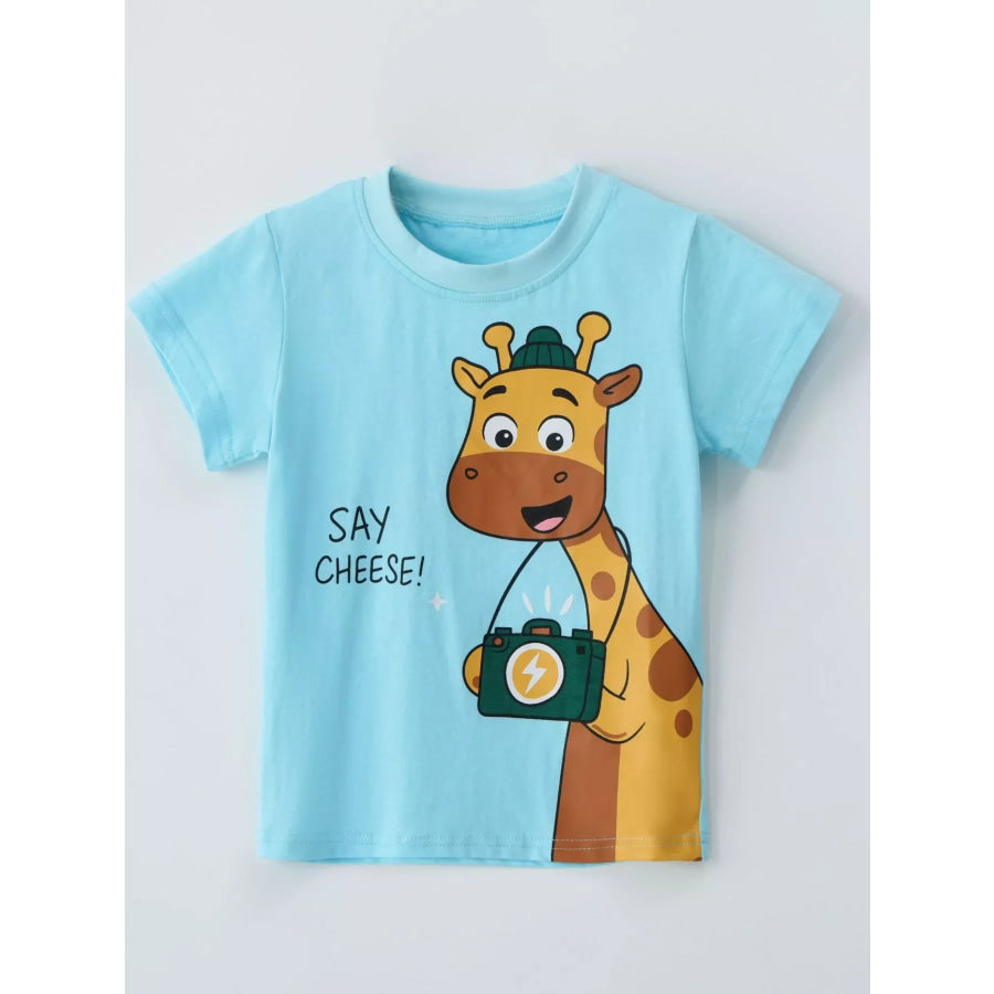 Children’s Giraffe T-shirt and Shorts Set Apparel and Accessories