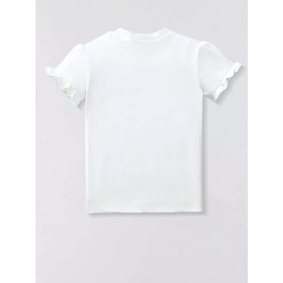 Children’s Girl Scooter Graphic Ruffle Sleeve T-Shirt Apparel and Accessories