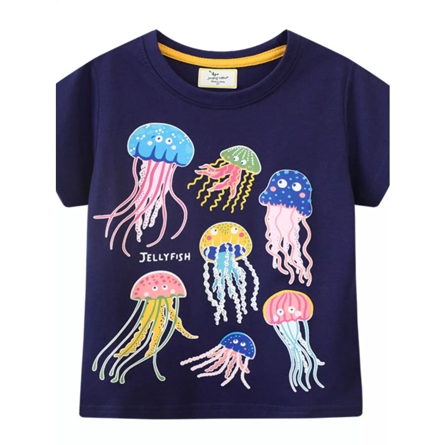 Children’s Glow-in-the-Dark Jellyfish Graphic Tee Apparel and Accessories