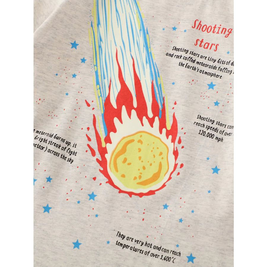 Children’s Glow In The Dark Shooting Star Graphic Crew Neck T-Shirt Apparel and Accessories