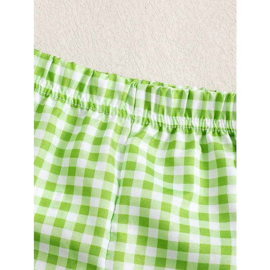 Children’s Golf Cart Print T-Shirt and Gingham Shorts Set Apparel and Accessories