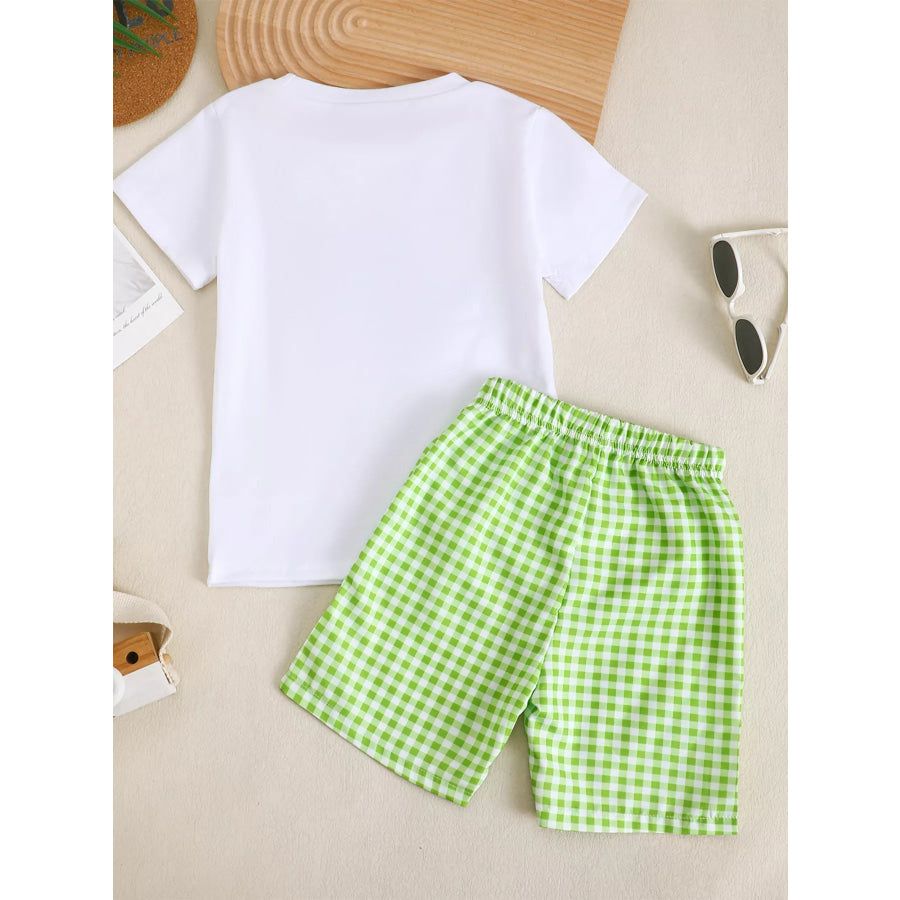 Children’s Golf Cart Print T-Shirt and Gingham Shorts Set Apparel and Accessories