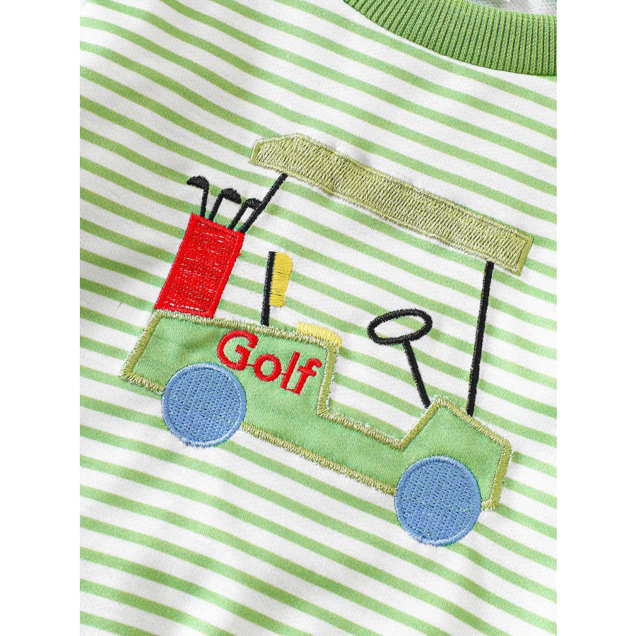 Children’s Golf Cart Striped Top and Pants Set Apparel and Accessories