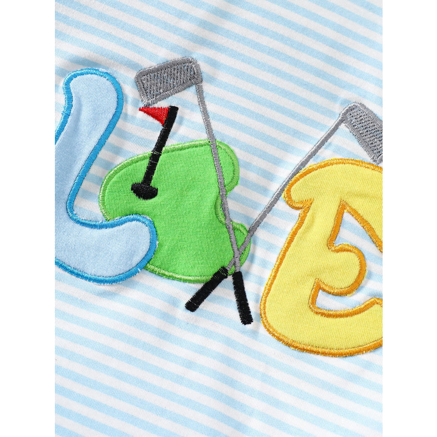 Children’s Golf Embroidered Striped Tee and Shorts Set Apparel and Accessories
