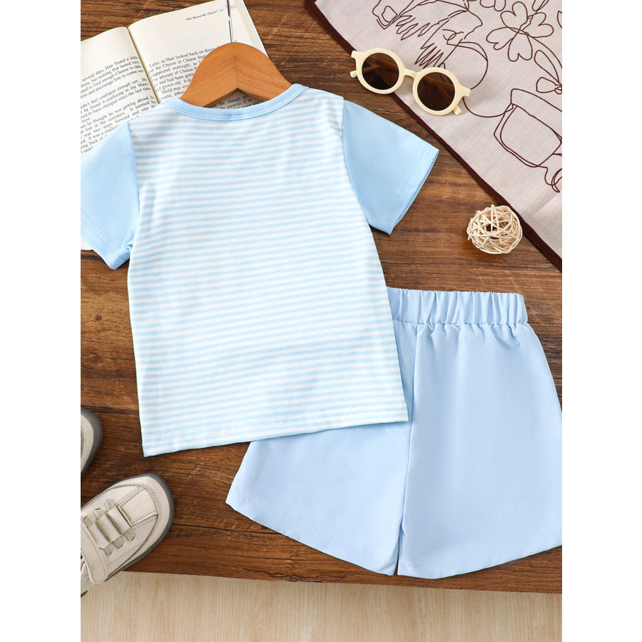Children’s Golf Embroidered Striped Tee and Shorts Set Apparel and Accessories