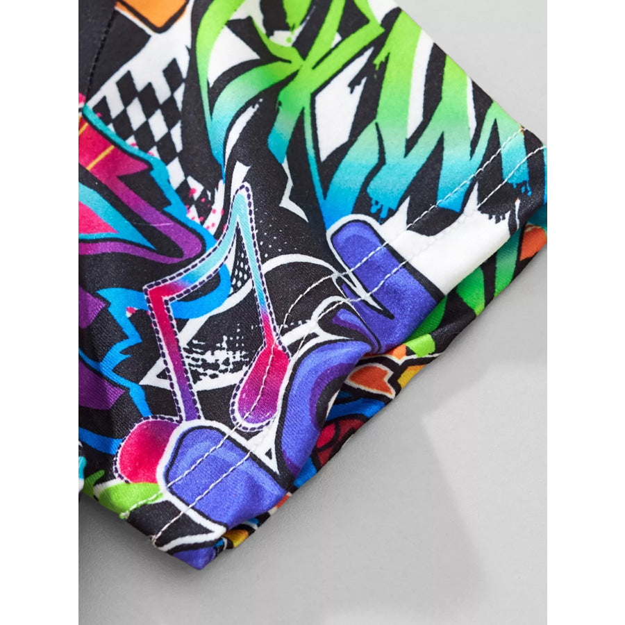 Children’s Graffiti Print Crew Neck Short Sleeve T-Shirt Apparel and Accessories