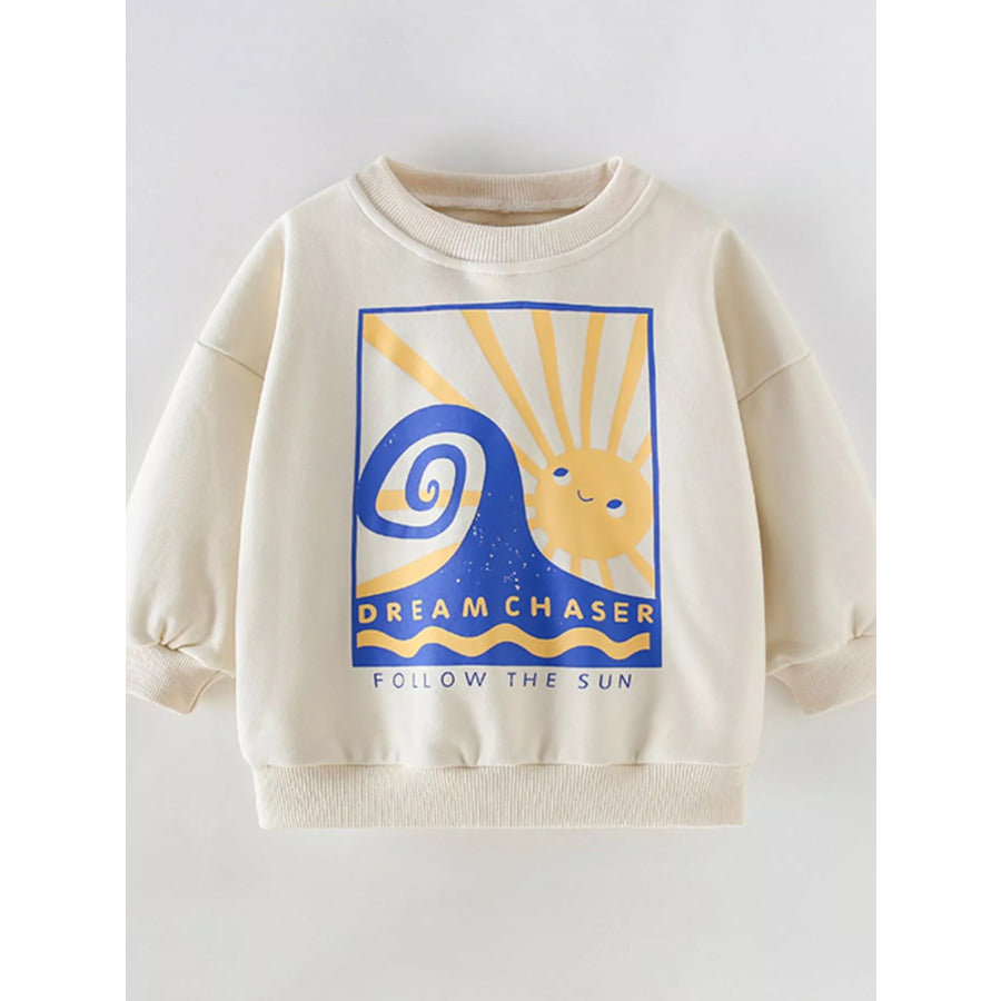 Children’s Graphic Crew Neck Sweatshirt Cream / 4Y Apparel and Accessories