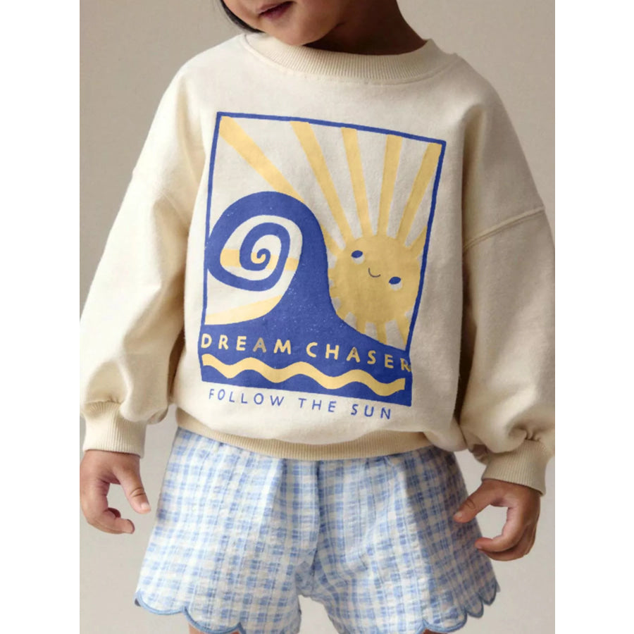 Children’s Graphic Crew Neck Sweatshirt Cream / 4Y Apparel and Accessories
