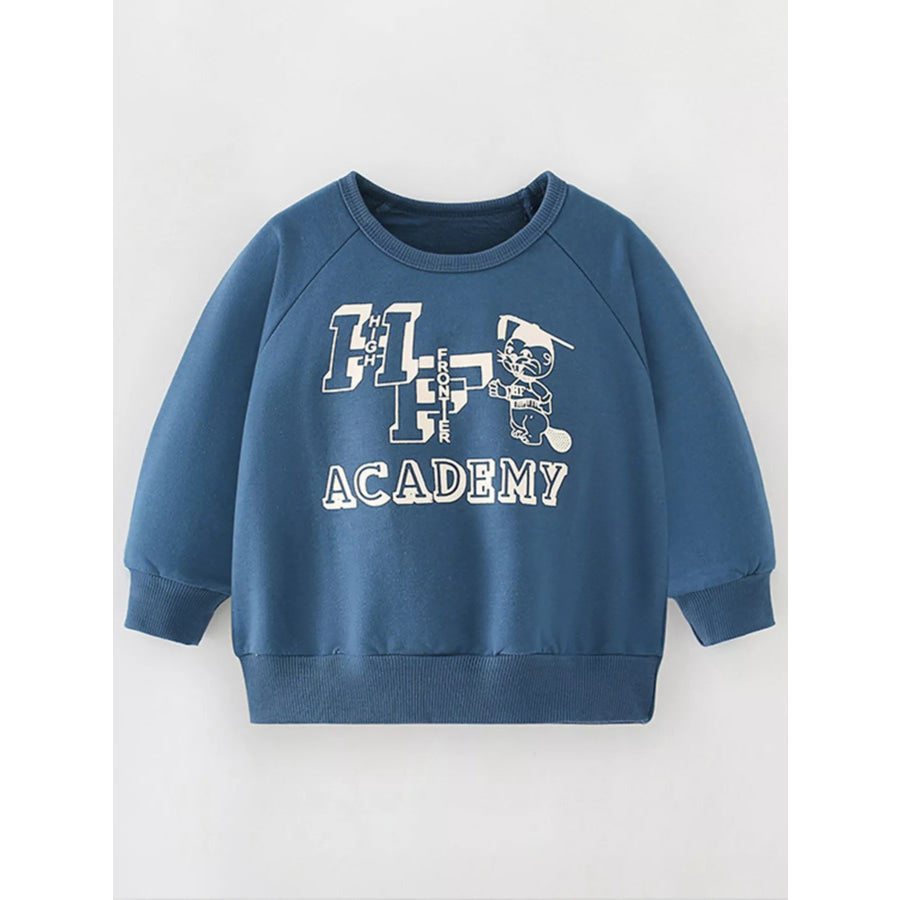 Children’s Graphic Crew Neck Sweatshirt French Blue / 3Y Apparel and Accessories