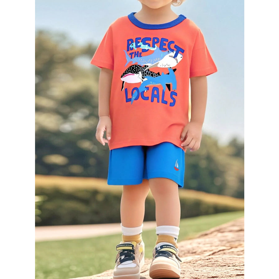 Children’s Graphic Crew Neck T-Shirt Orange / 2Y Apparel and Accessories